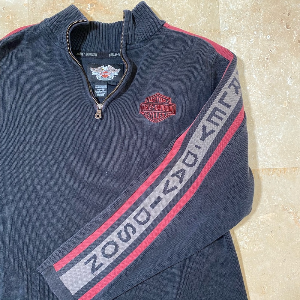 Harley Davidson knit half zip